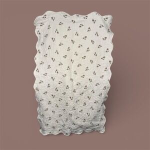 Colchass S Domingos Matelasse Quilted King Sham 2-Piece Set Ivory Rose Scallop